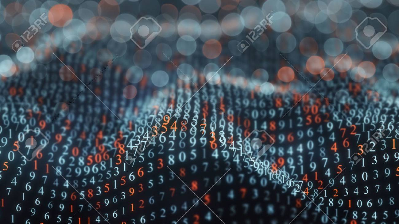Numeric symbols wave. Shallow DOF. Abstract background - 55640658 Numeric symbols wave. Shallow DOF. Abstract background - 55640658
