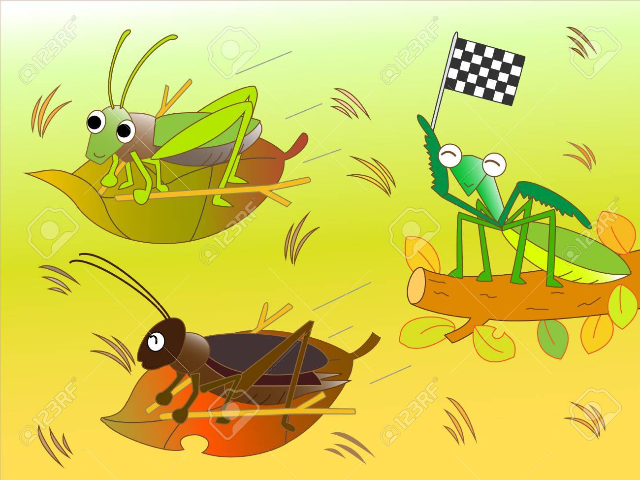 虫の秋の草 のイラスト素材 ベクタ Image