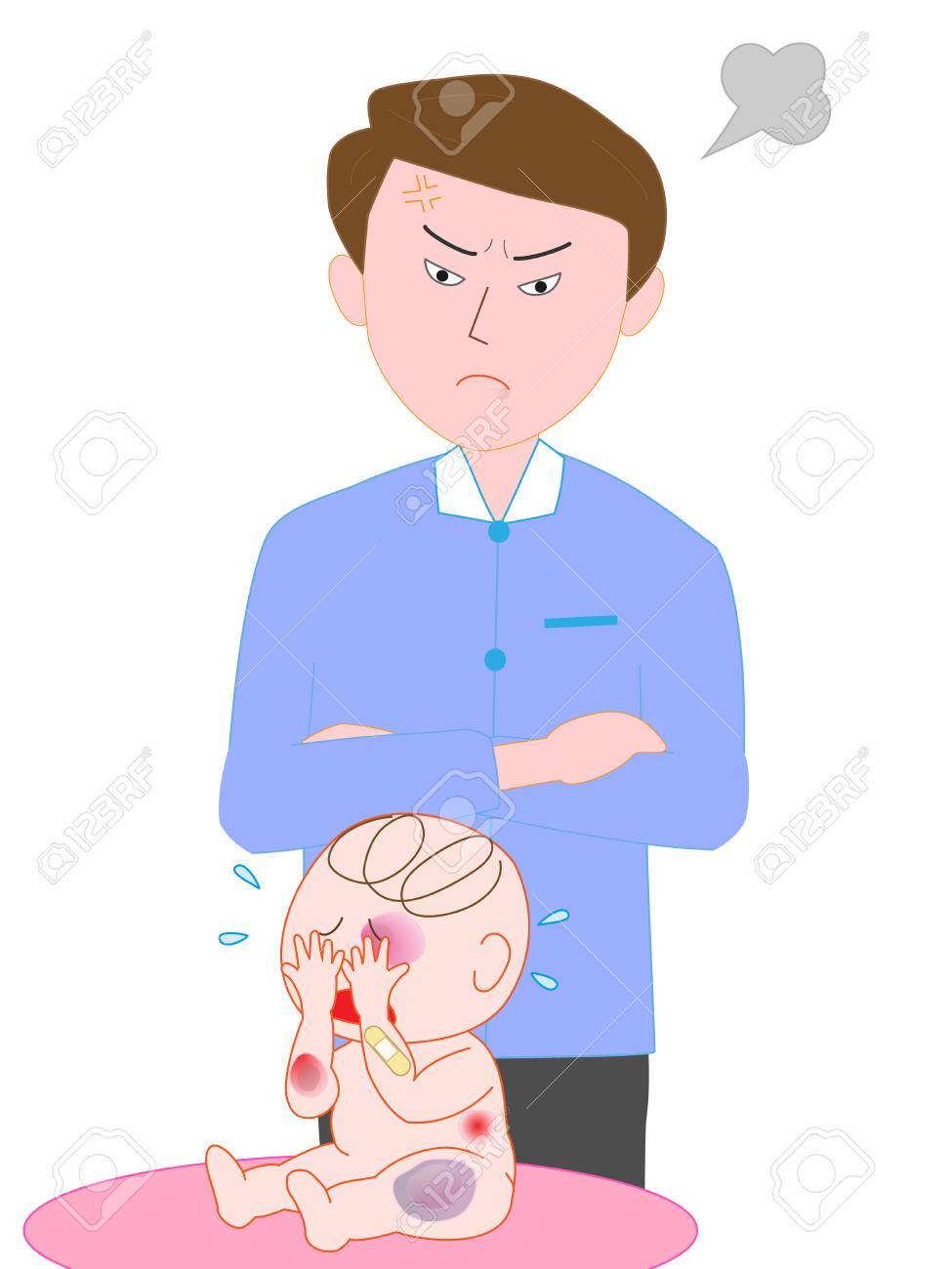 父親虐待赤ちゃんのイラスト素材 ベクタ Image 68299071