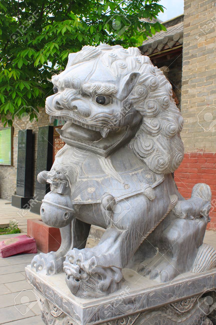 中国石 獅子彫刻