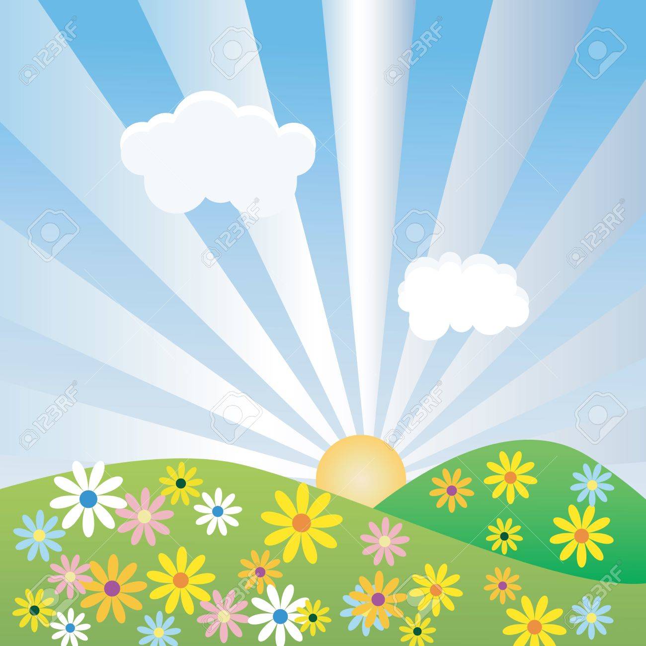 夏の雰囲気の背景のイラスト素材 ベクタ Image 19684374