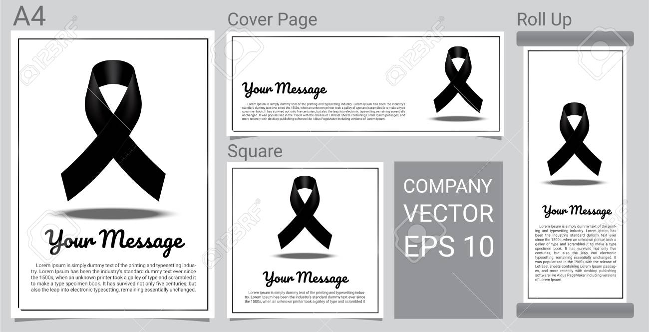 rip funeral card black ribbon and text banner royalty free cliparts
