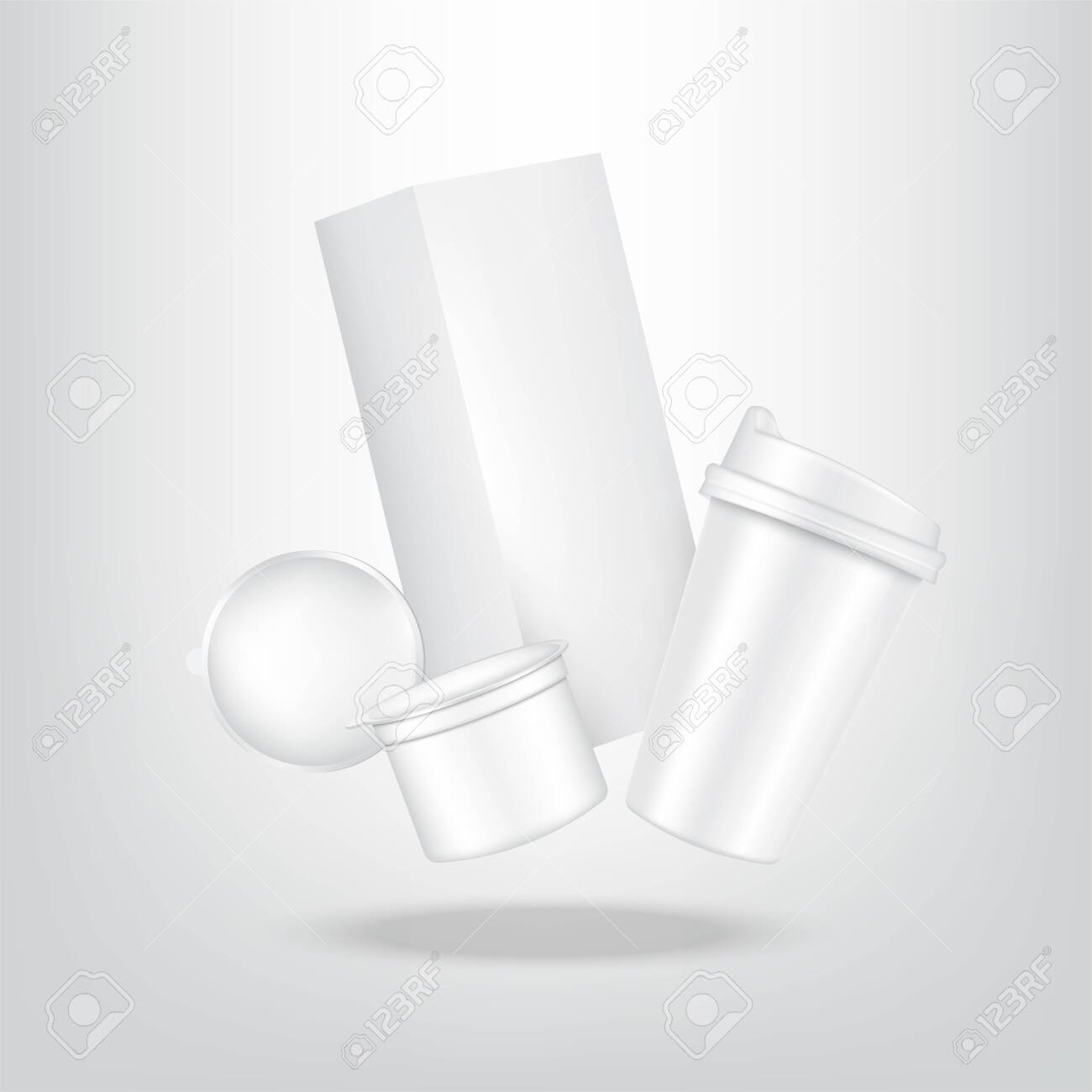 Download Mock Up Realistic Coffee Capsule Carton Pack Box And Cup For Royalty Free Cliparts Vectors And Stock Illustration Image 132809740