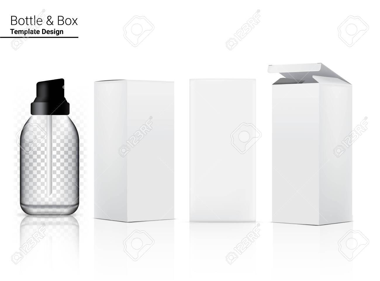 Download Glossy Transparent Pump Bottle Mock Up Realistic Cosmetic And Royalty Free Cliparts Vectors And Stock Illustration Image 144578726