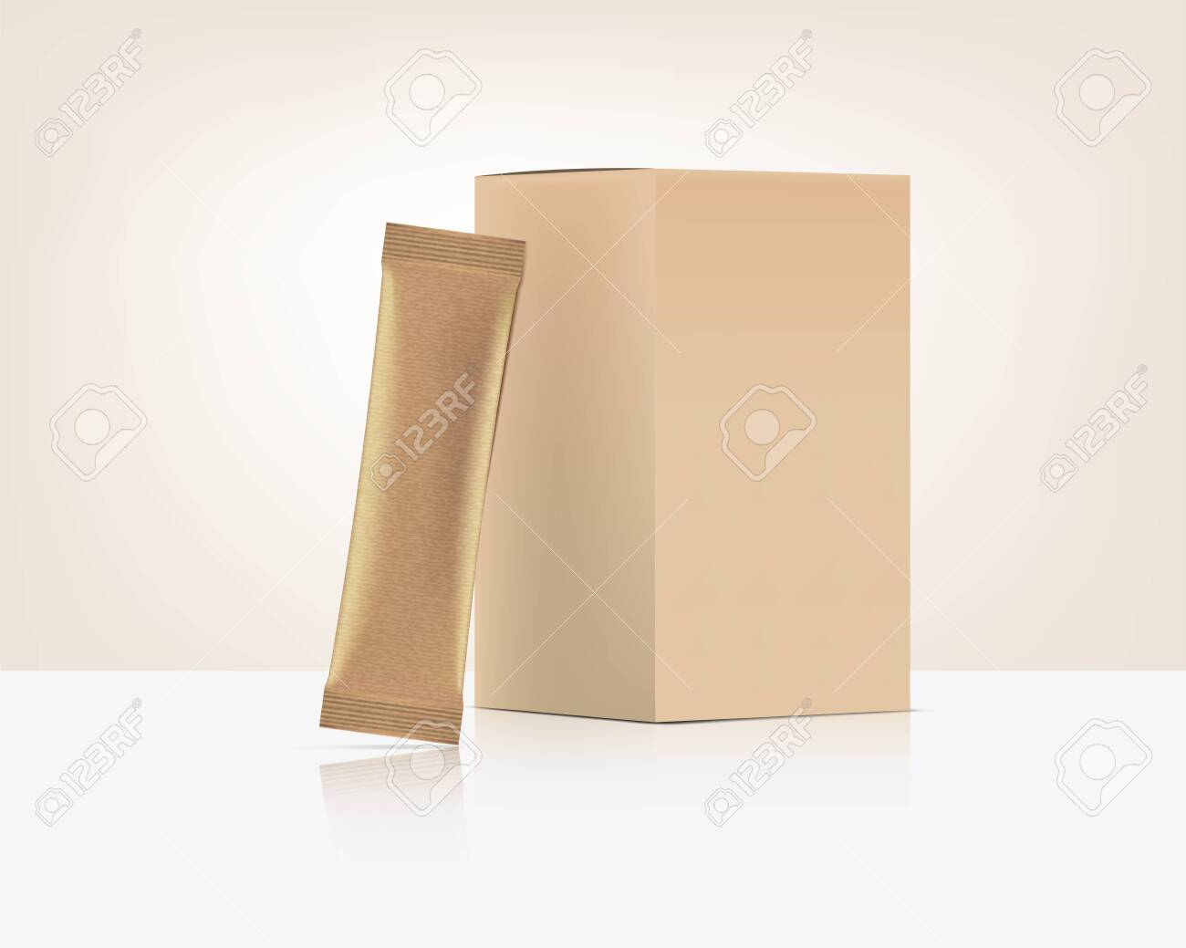 Download 3d Glossy Stick Sachet Front And Back With Paper Box Mockup Isolated Royalty Free Cliparts Vectors And Stock Illustration Image 147829890 PSD Mockup Templates