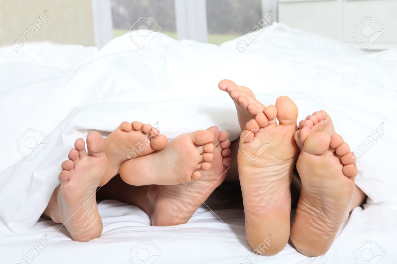 closeup of family feet
