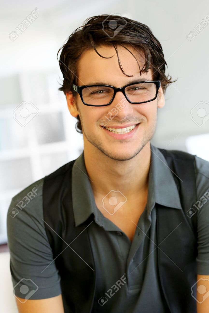 handsome man in glasses