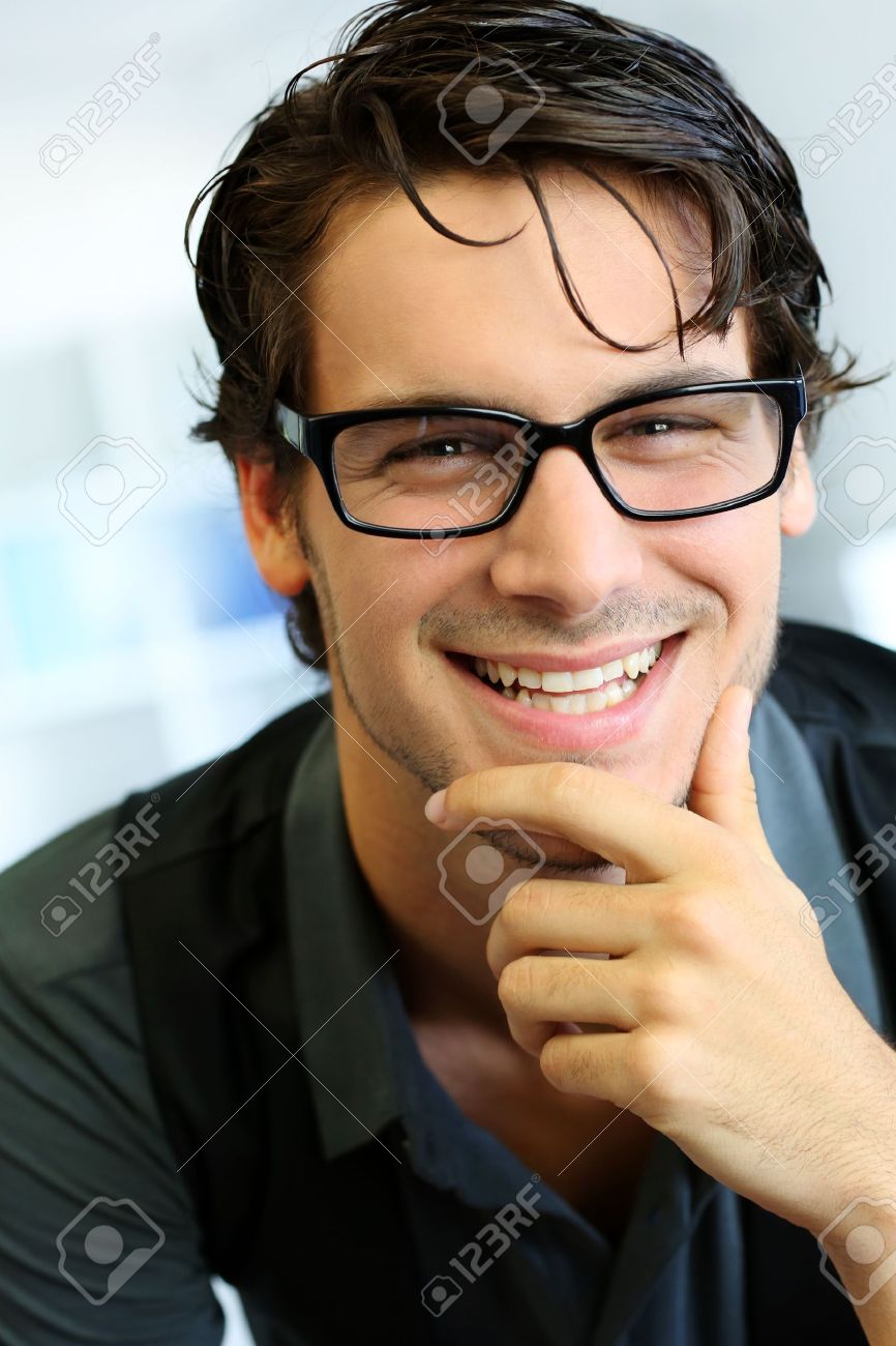 handsome man in glasses