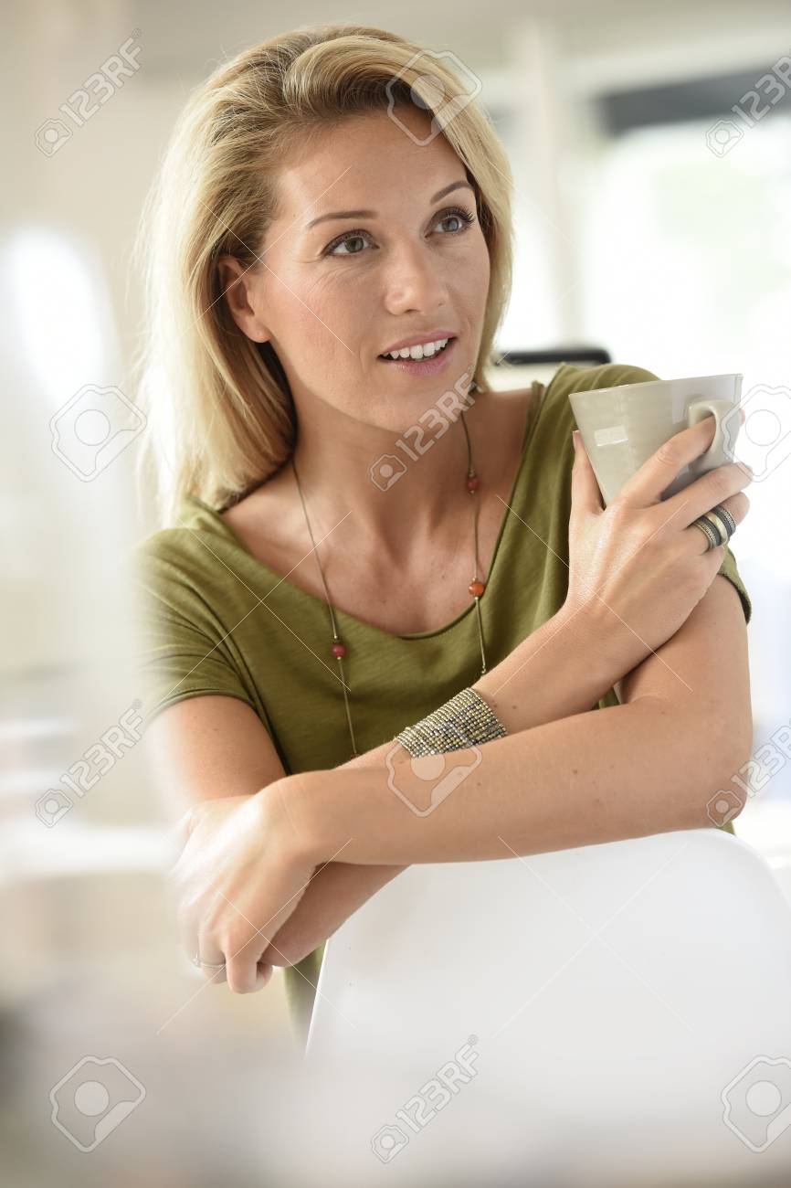Attractive Blond Middle-aged Woman