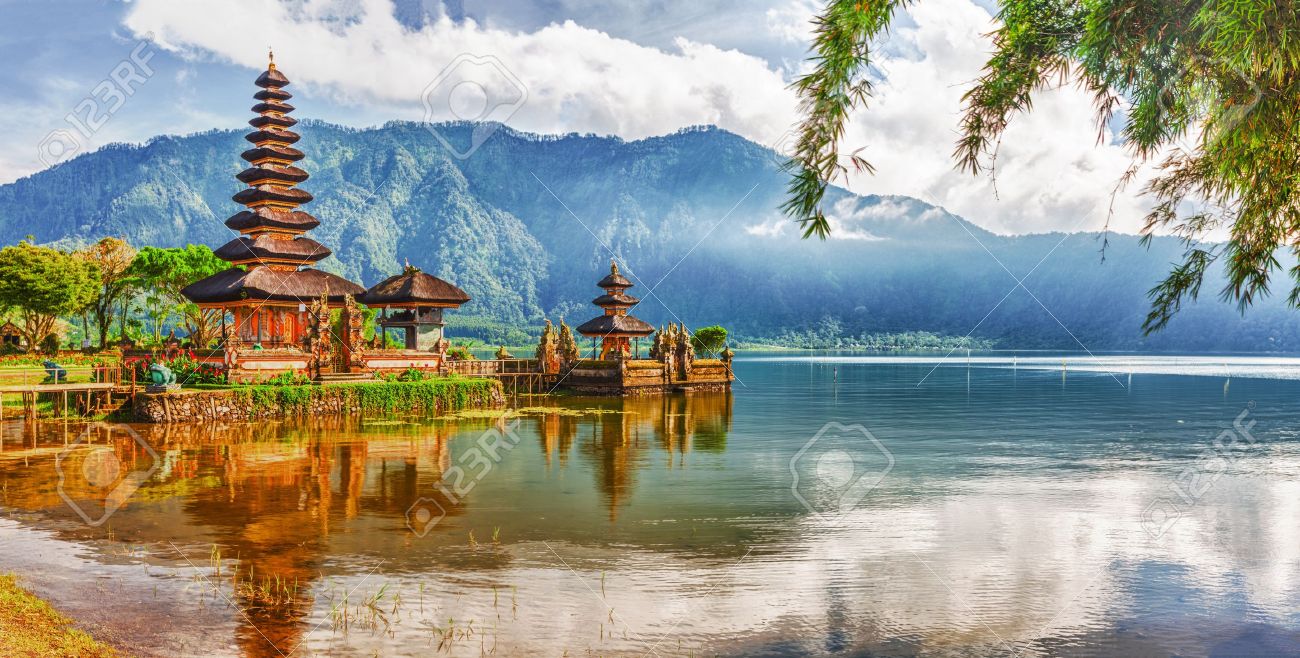 Pura Ulun Danu Temple On A Lake Beratan Bali Stock Photo Picture