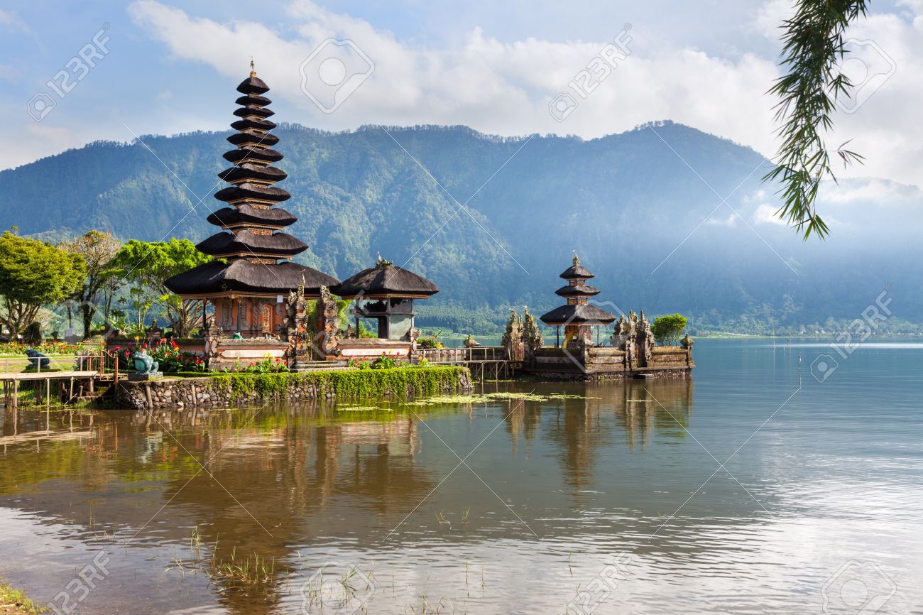 Pura Ulun Danu Temple On A Lake Beratan Bali Stock Photo Picture