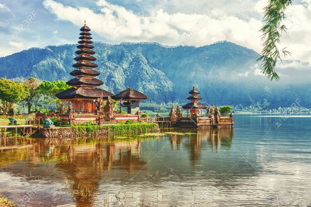 Pura Ulun Danu Temple On A Lake Beratan Bali Stock Photo Picture