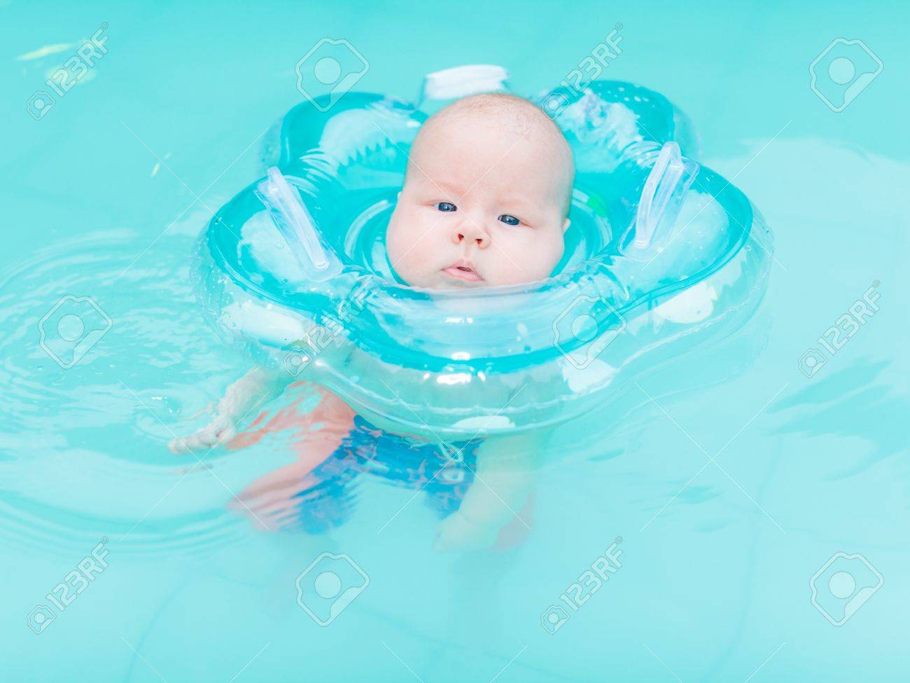 baby swimming neck