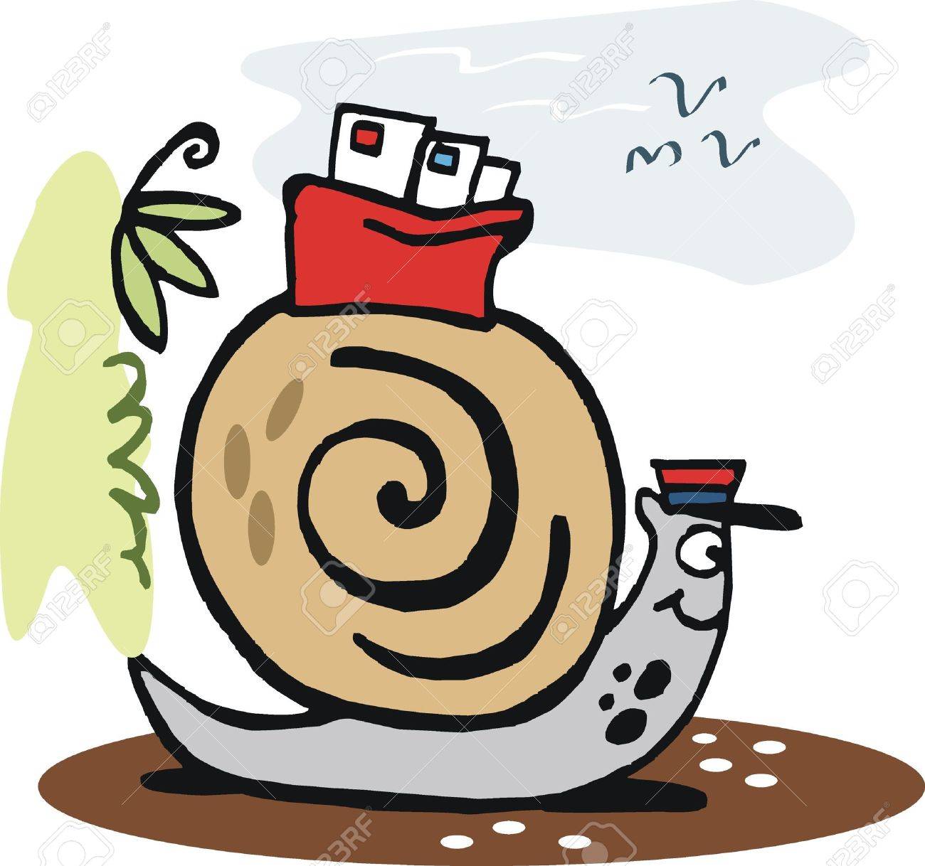 Snail Carrying Mail Cartoon Royalty Free SVG, Cliparts, Vectors, And Stock  Illustration. Image 10045552.