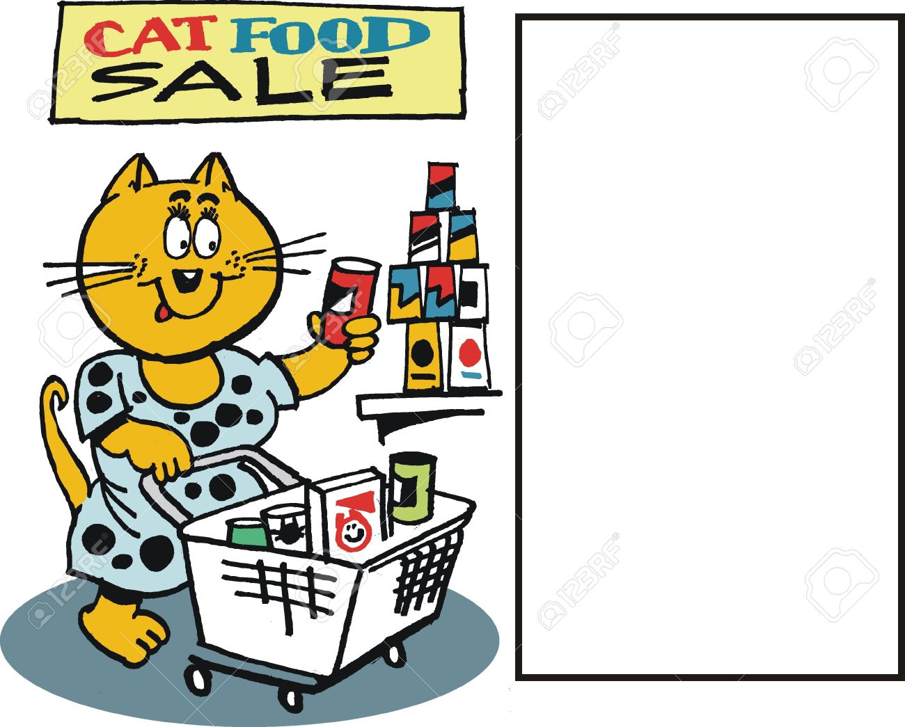Cartoon Von Glucklichen Katze Einkaufen Im Supermarkt Lizenzfrei Nutzbare Vektorgrafiken Clip Arts Illustrationen Image