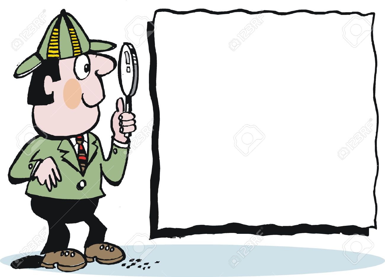 虫眼鏡で探偵の漫画のイラスト素材 ベクタ Image