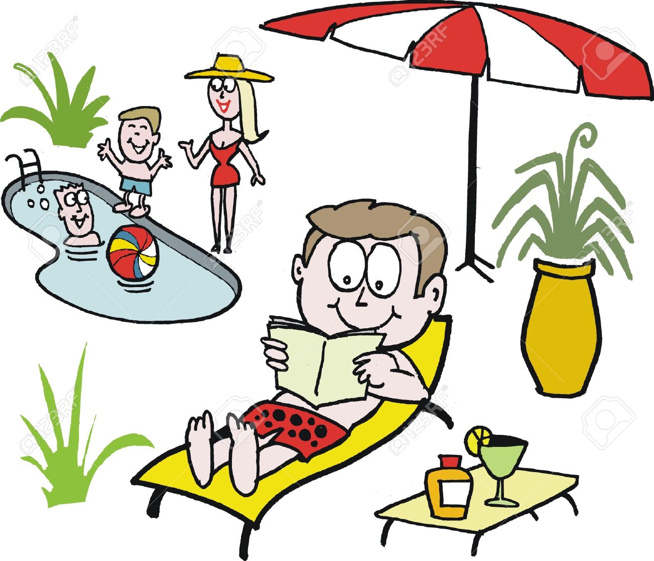 Mann Im Liegestuhl Clipart sdatec.com