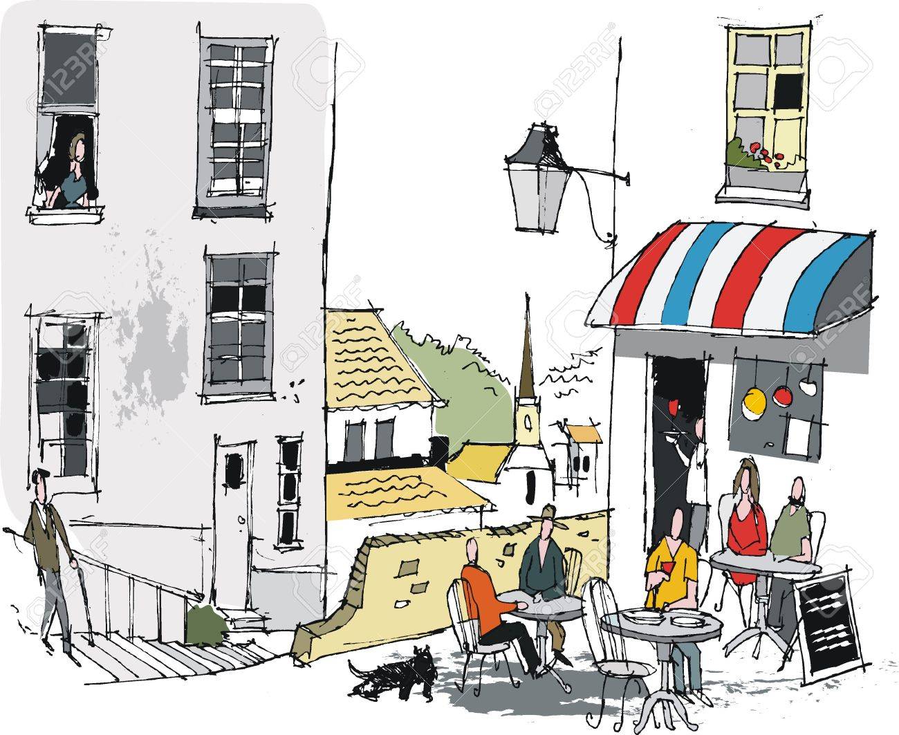 古いフランスのカフェ ダイナーのベクトル イラスト のイラスト素材 ベクタ Image 古いフランスのカフェ ダイナーのベクトル イラスト のイラスト素材 ベクタ Image