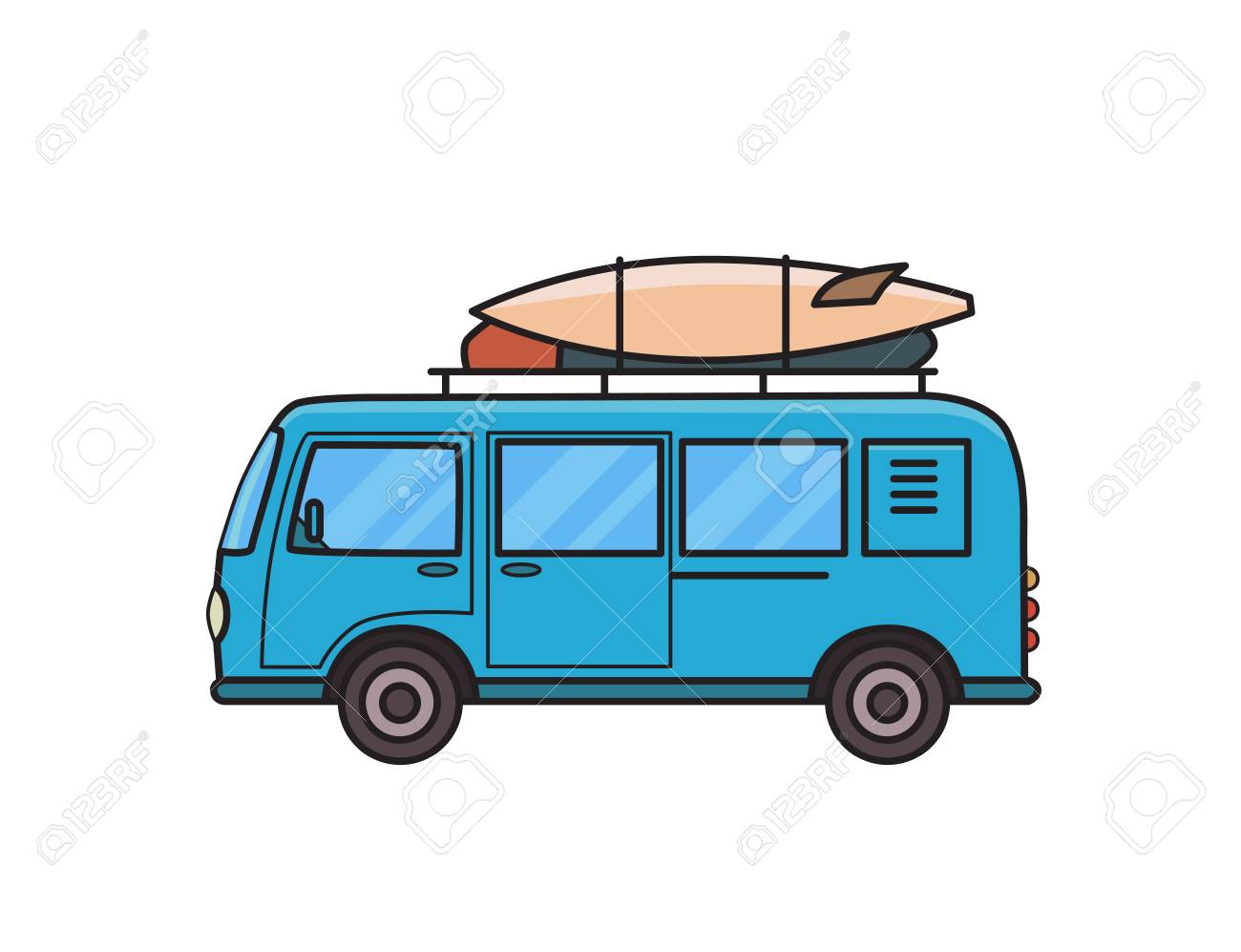 Surf Rack For Car >> Blue Minivan Car With Surfboard And Luggage On Roof Rack Surfers Surf Rack For Car >> Blue Minivan Car With Surfboard And Luggage On Roof Rack Surfers