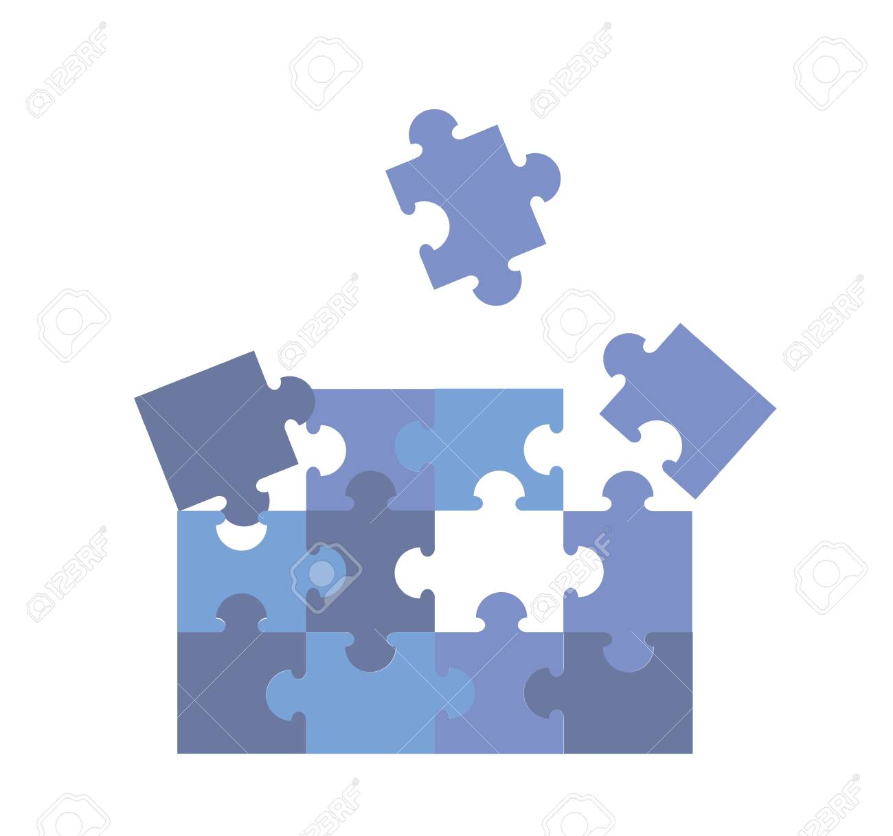 shapes of blue jigsaw puzzle pieces puzzle piece shapes