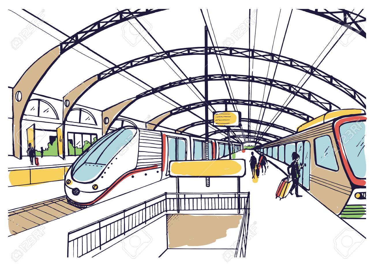 Modern high speed train sketch icon Stock Vector Image & Art - Alamy