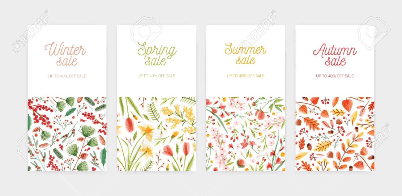 bundle of vertical banner promo voucher or coupon templates