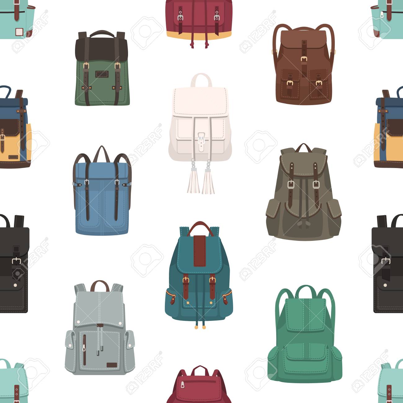 DEZIRO Vintage Background Pattern School Bag for Men Travel Bag DEZIRO Vintage Background Pattern School Bag for Men Travel Bag