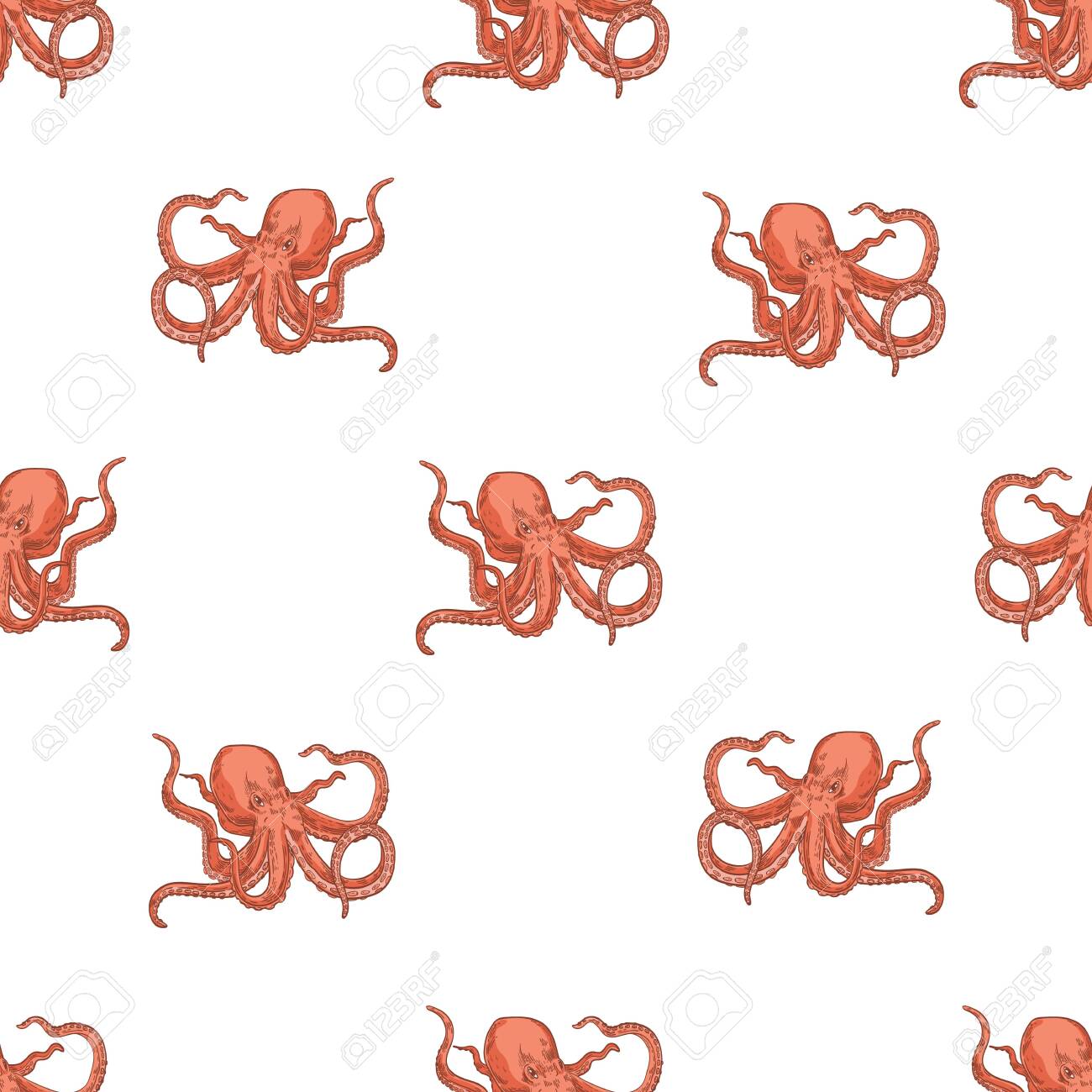 Octopus 10x12 FT Backdrop Photographers,Mosaic Pattern Marine Animal Silhouettes Abstract Nautical Polygonal Design Background for Party Home Decor Outdoorsy Theme Vinyl Shoot Props Blue Purple White