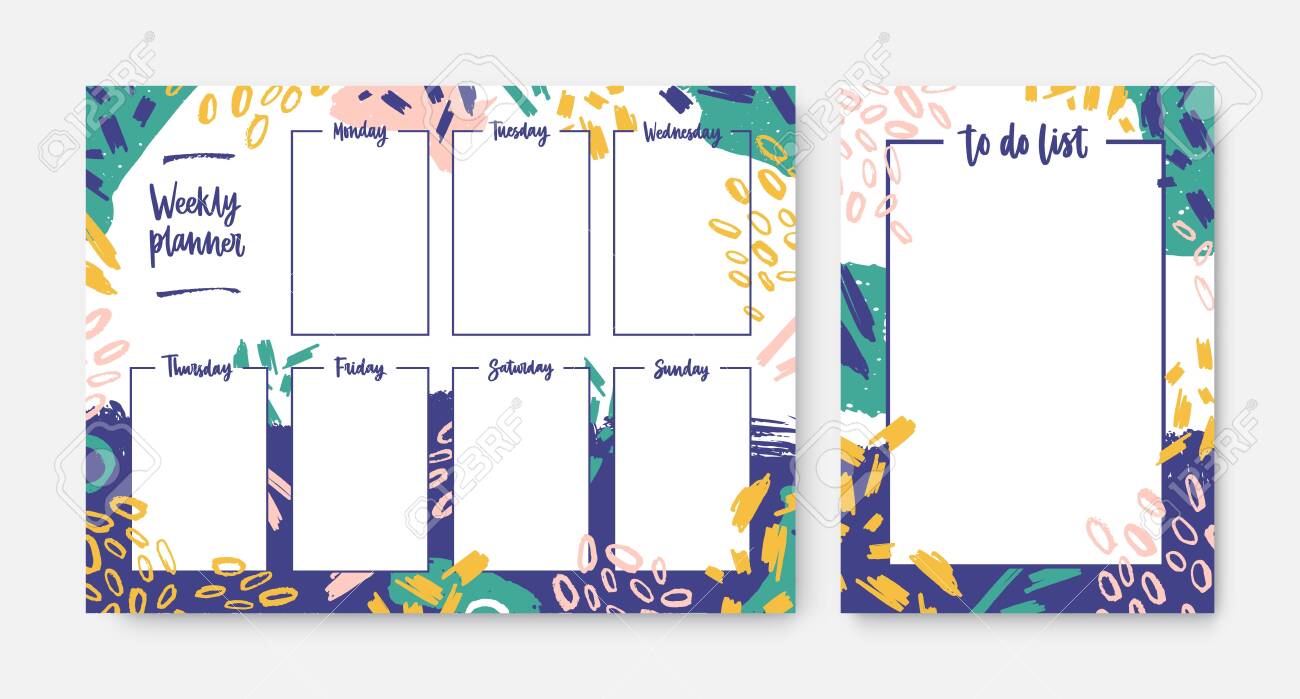 collection of weekly planner and to do list templates with frame to do list templates