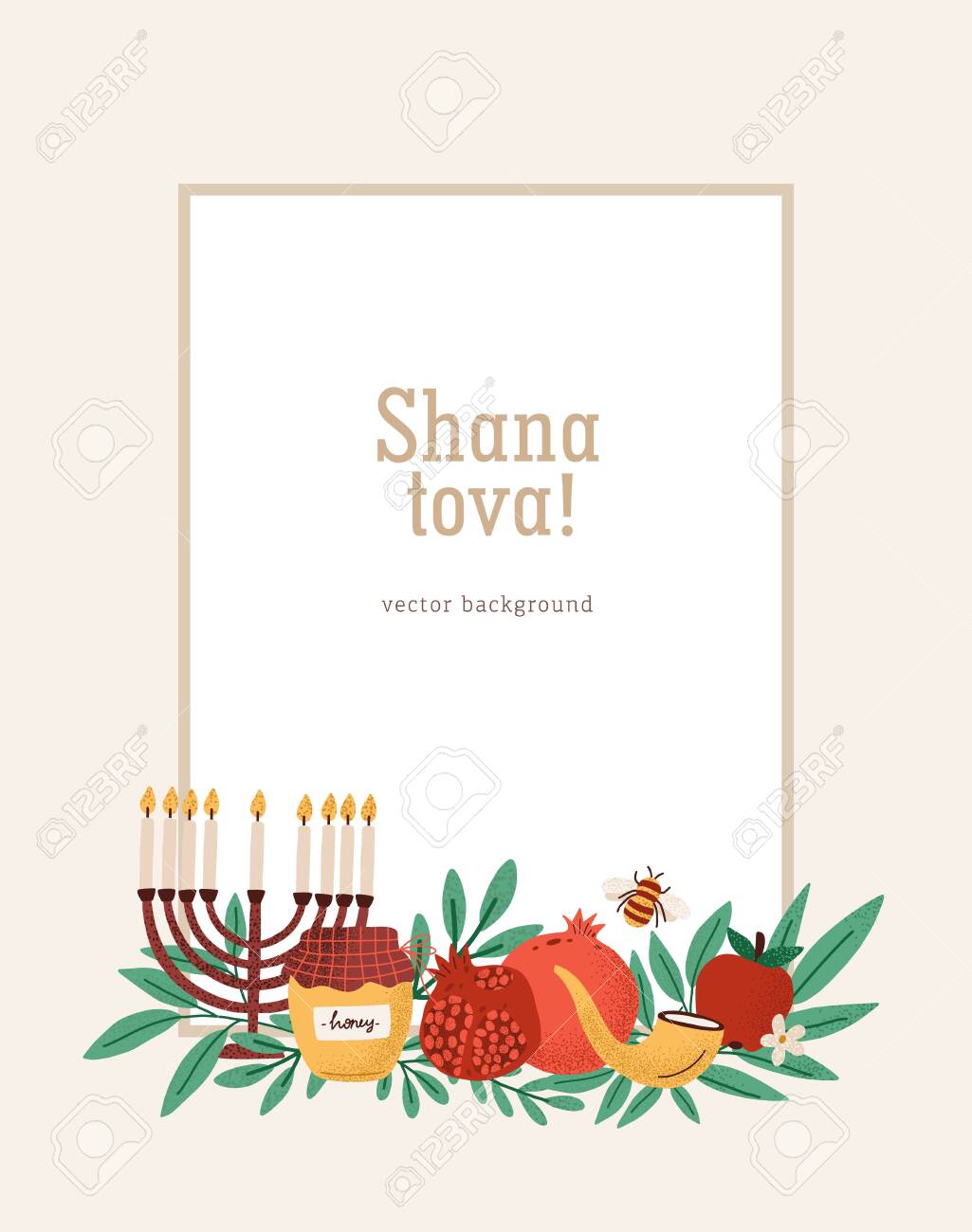 rosh hashanah poster greeting card or invitation template with shofar template