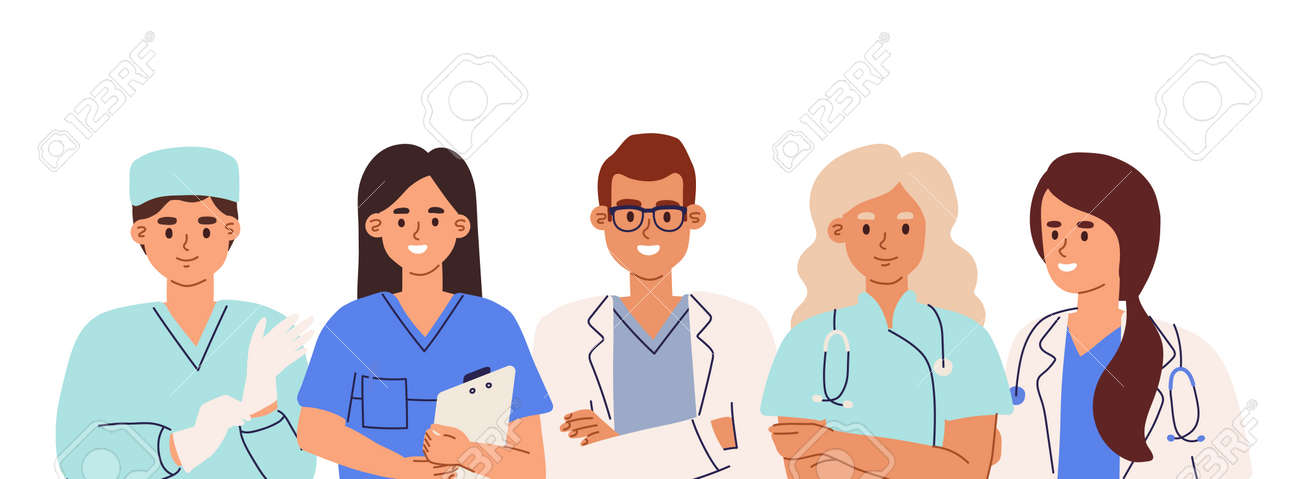 Grupo De Equipa Médica Dos Desenhos Animados (dentista, Doutores E Pessoal  Médico Ilustração do Vetor - Ilustração de tratamento, professor: 83412680