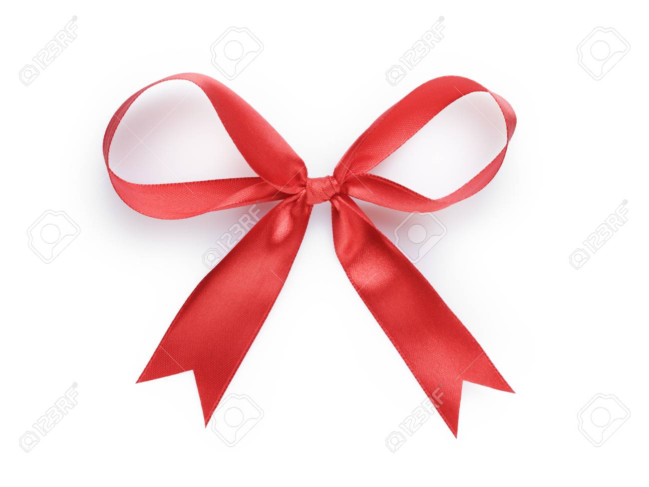 Red Thin Ribbon Bow, Isolated On White Stock Photo, Picture and Royalty  Free Image. Image 31240819.