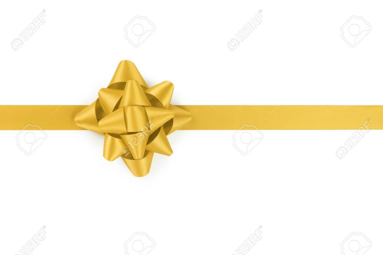 yellow ribbon with gift bow isolated on white background - 47531085 yellow ribbon with gift bow isolated on white background - 47531085