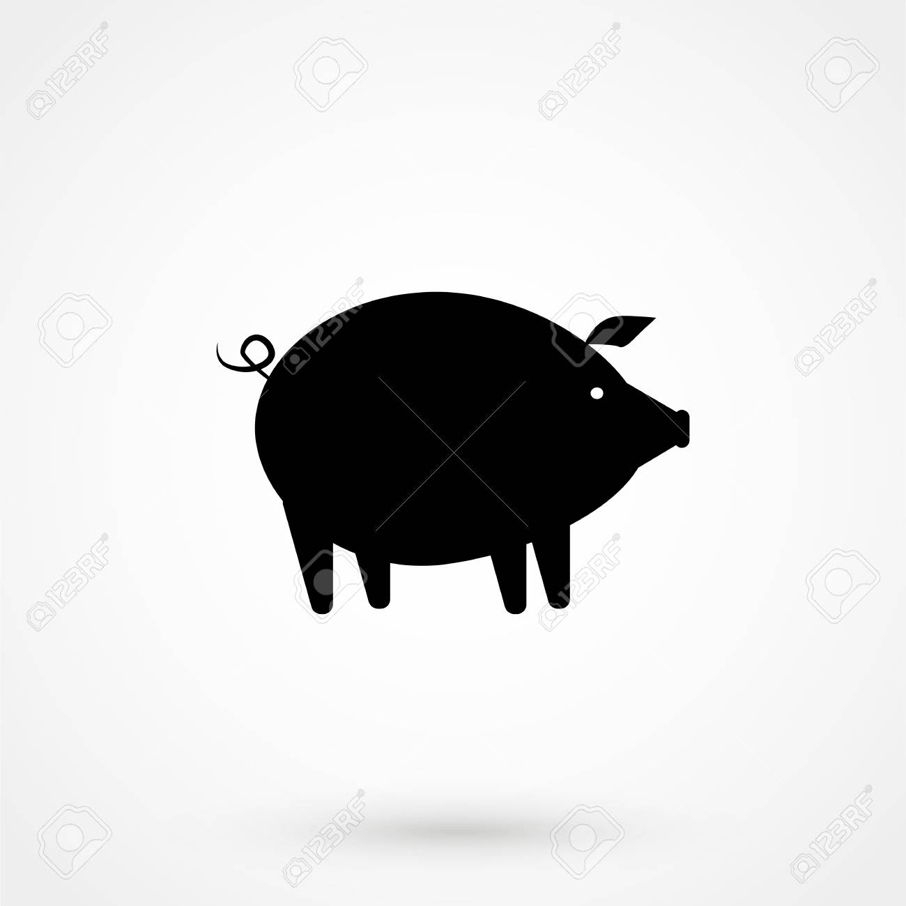 豚のアイコンの背景に分離のイラスト素材 ベクタ Image 65357171