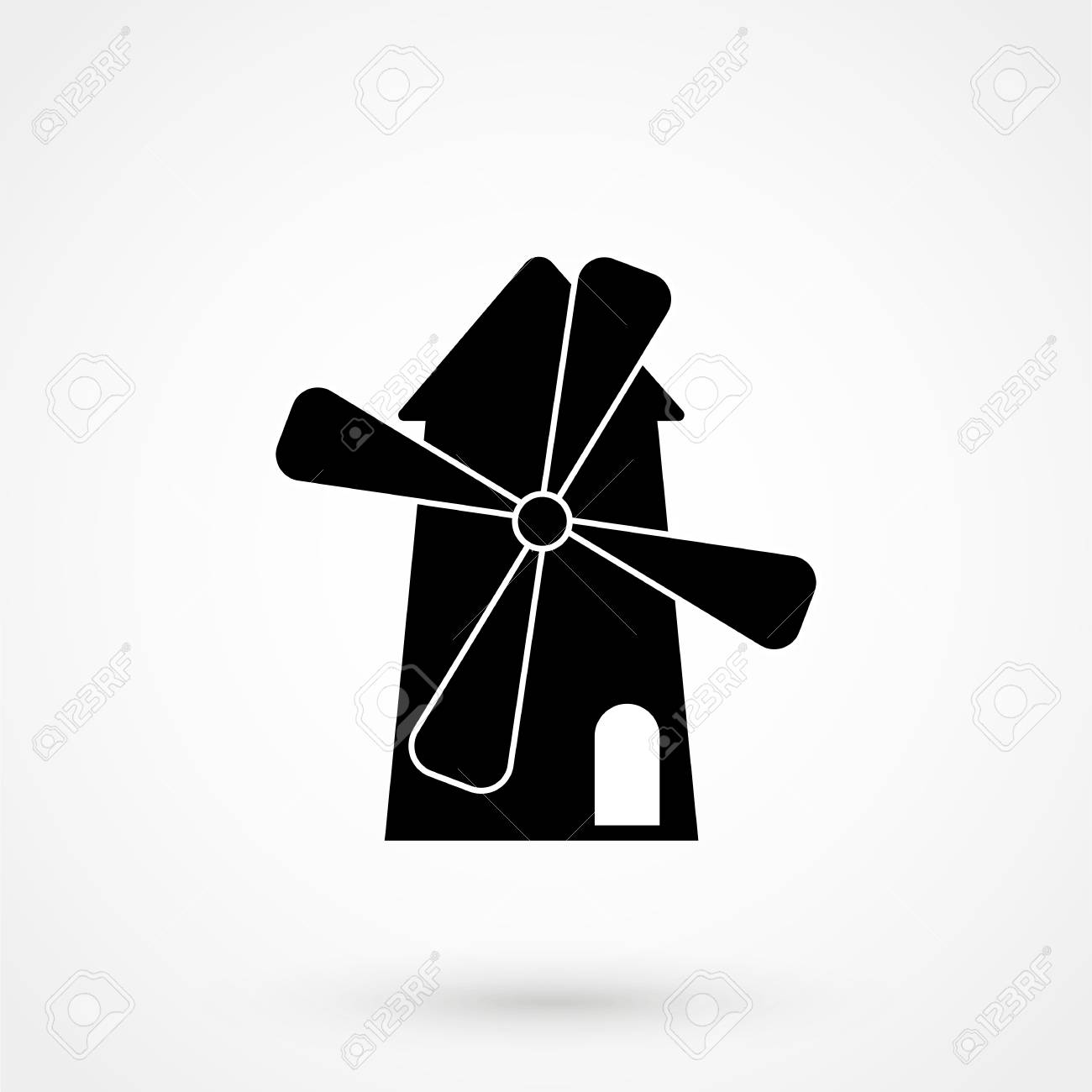 風車黒のアイコン ベクトルイラスト ミルアイコン のイラスト素材 ベクタ Image