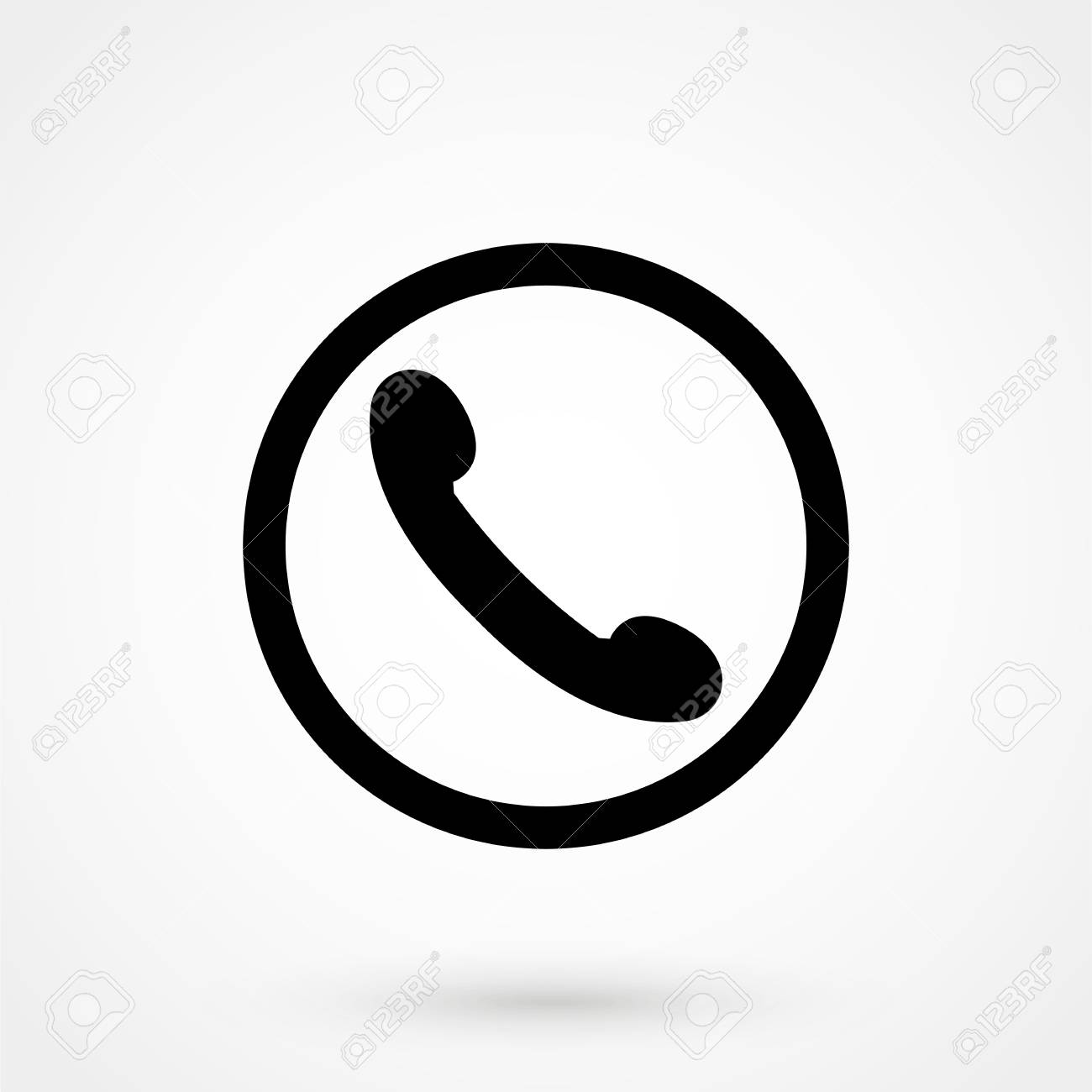 Phone Vector Icon Contacts Call Center Sign Isolated On White