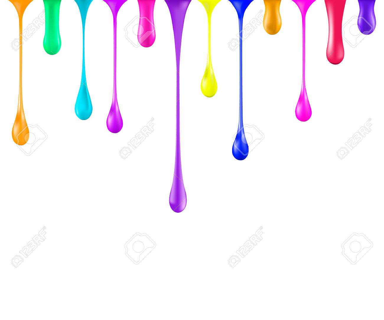 虹の光沢のあるペンキのドロップは Blob に孤立した白 3 D イラストレーター 爪のポーランド語の落下 グラデーション メッシュ 有毒な鮮やかな明るい色 のイラスト素材 ベクタ Image