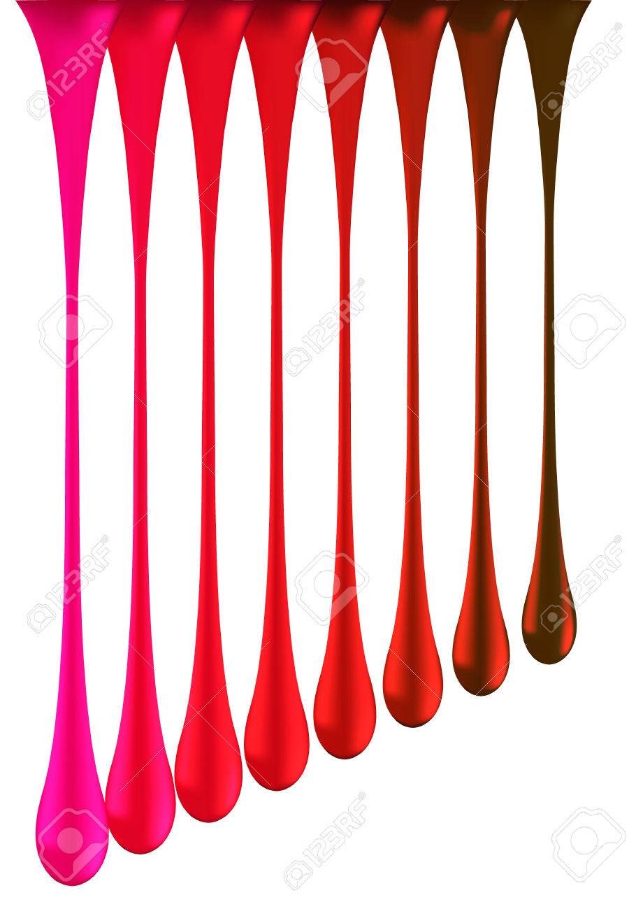 虹の光沢のある赤いペンキは 白で隔離の Blob をドロップします ベクトル 3 D イラストレーター 爪のポーランド語の落下 グラデーション メッシュ 有毒な紫の鮮やかな明るい色 株式ベクトル図 のイラスト素材 ベクタ Image