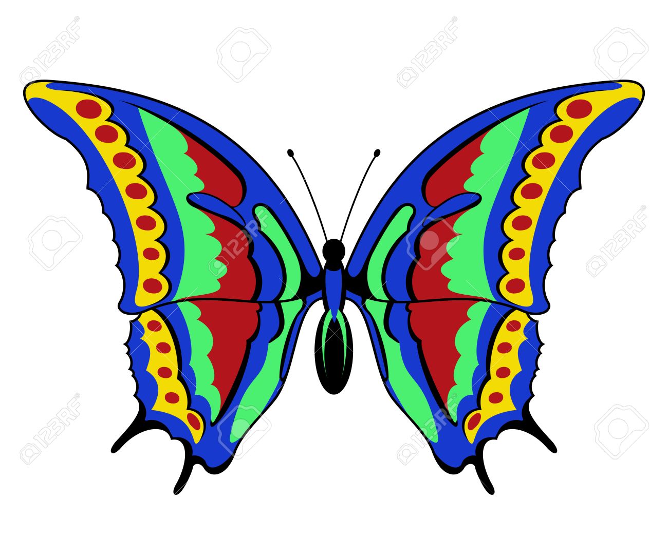 Vector Butterfly On A White Background Clip Art