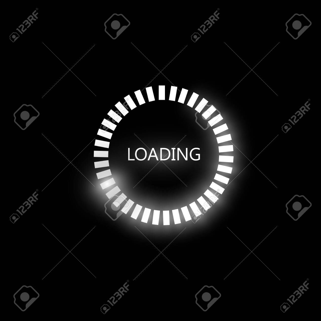 Loading Icon On Black Background Light On The Icon Download The Set Download Icons Loading Bar Vector Illustration Royalty Free Cliparts Vectors And Stock Illustration Image