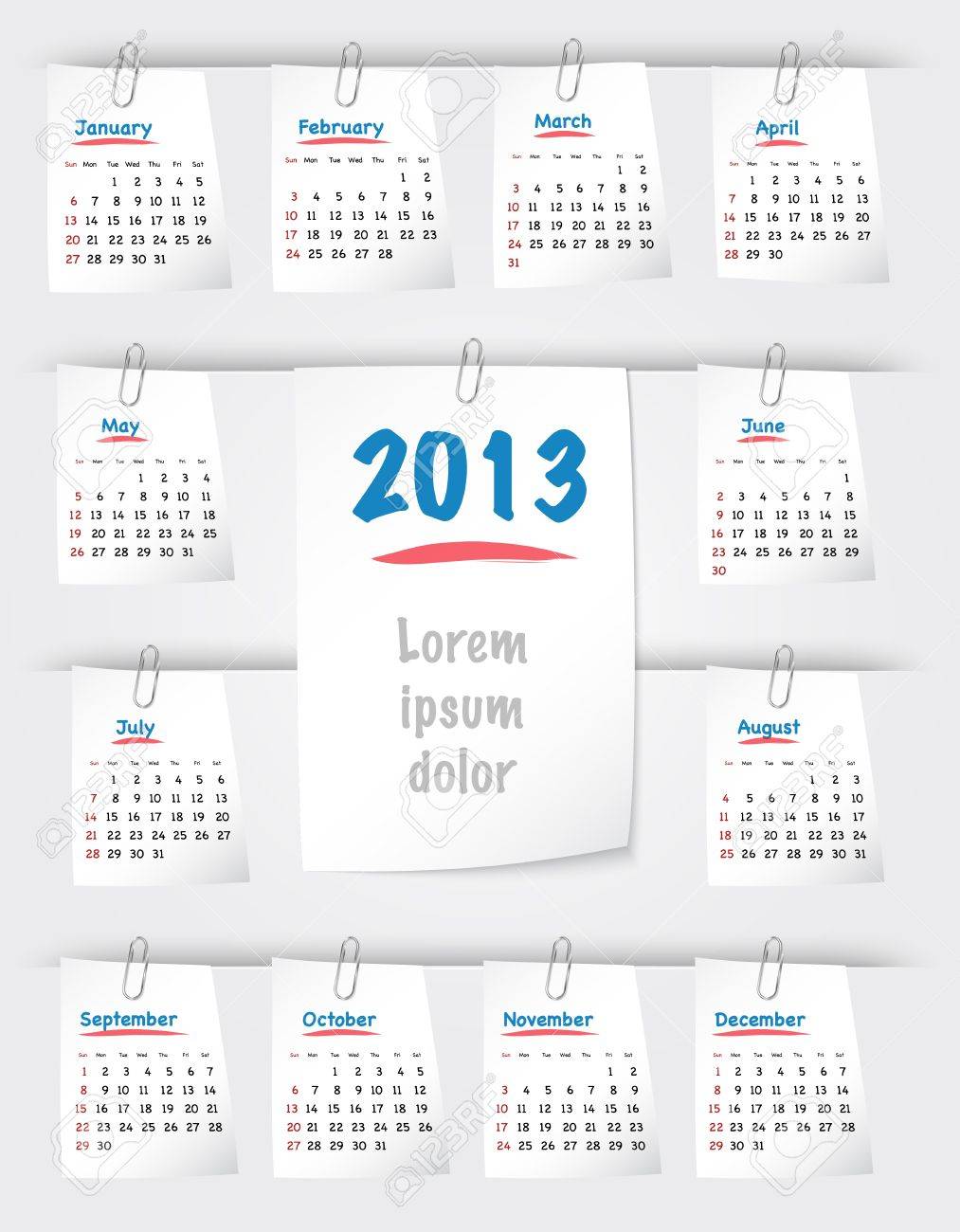 calendar for 2013 year
