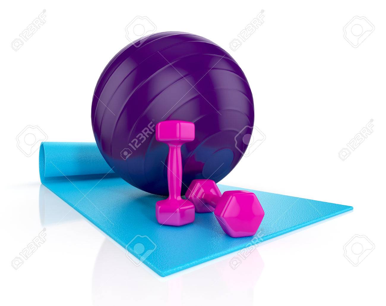 exercise mat and weights