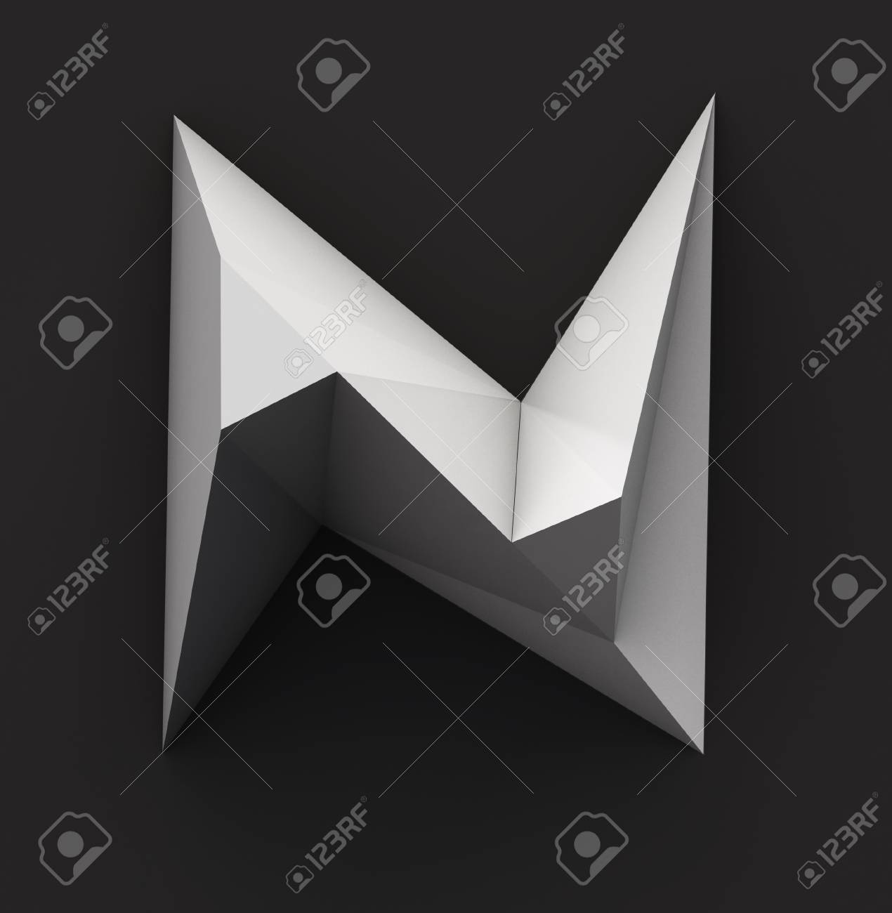 Monochrome Paper Polygonal Font On Dark Grey Background Logo Stock Photo Picture And Royalty Free Image Image 66710335
