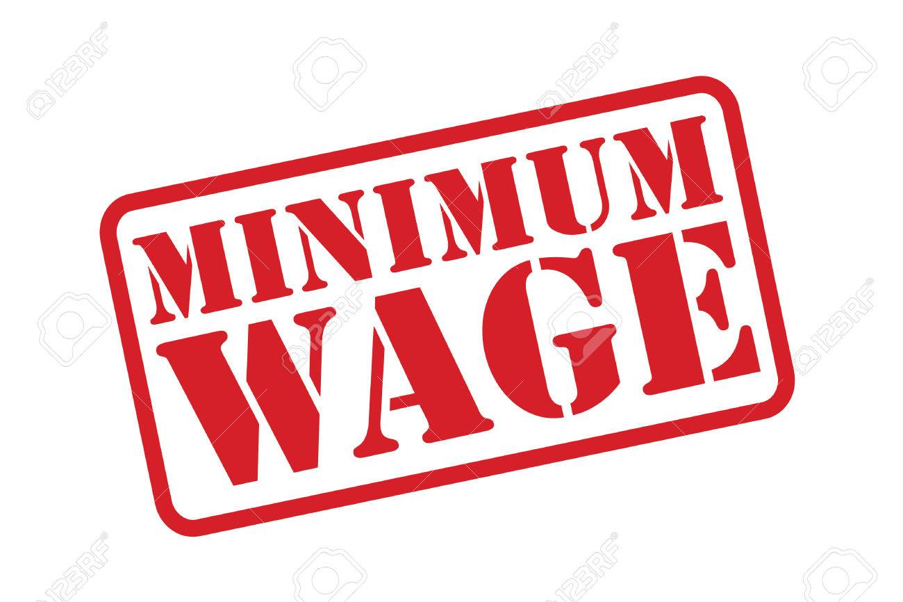MINIMUM WAGE red Rubber Stamp over a white background. - 31460910 MINIMUM WAGE red Rubber Stamp over a white background. - 31460910