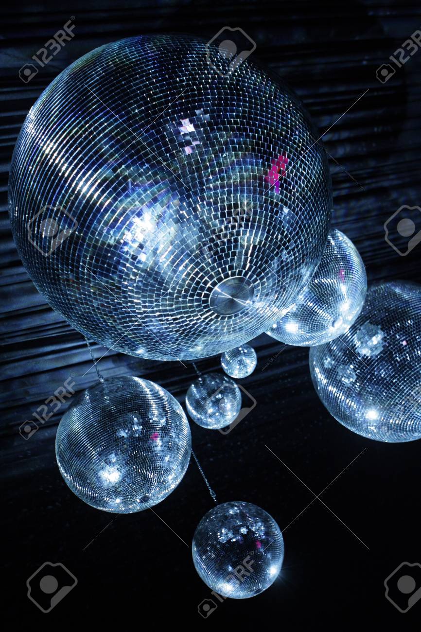 Shiny Disco Balls On A Dark Background Stock Photo, Picture And Royalty Free Image. Image 50253441.