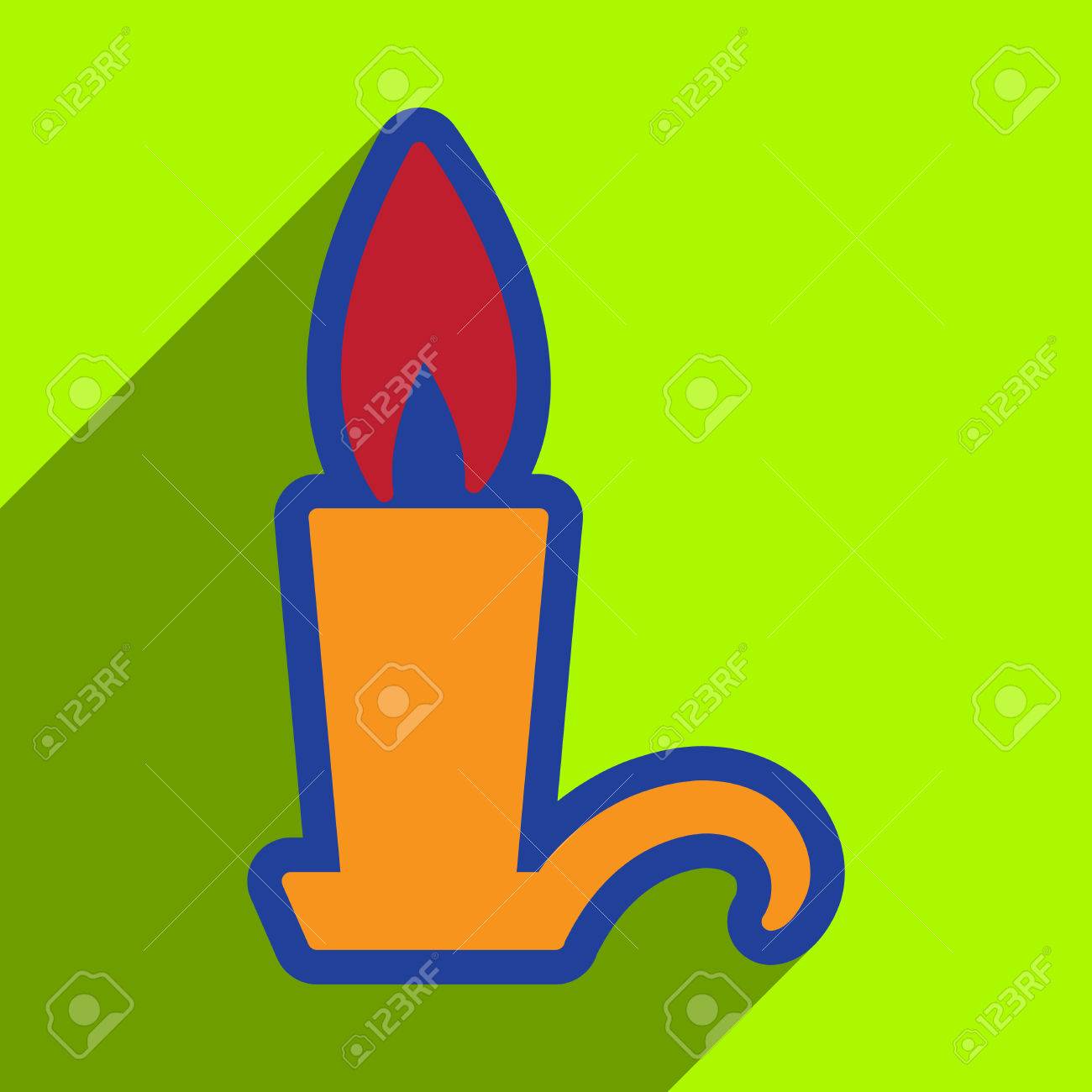 影アイコン燭台明るい背景を持つフラットのイラスト素材 ベクタ Image