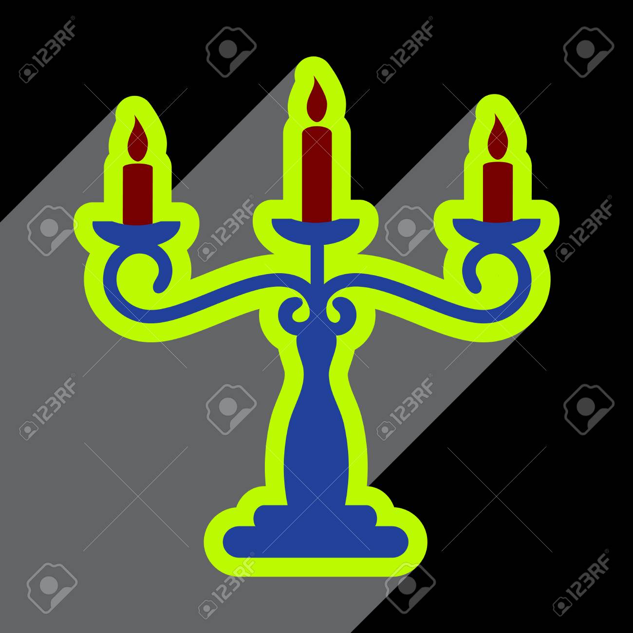 影アイコン燭台明るい背景を持つフラットのイラスト素材 ベクタ Image 4667