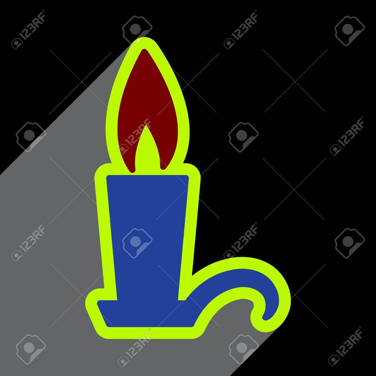 影アイコン燭台明るい背景を持つフラットのイラスト素材 ベクタ Image