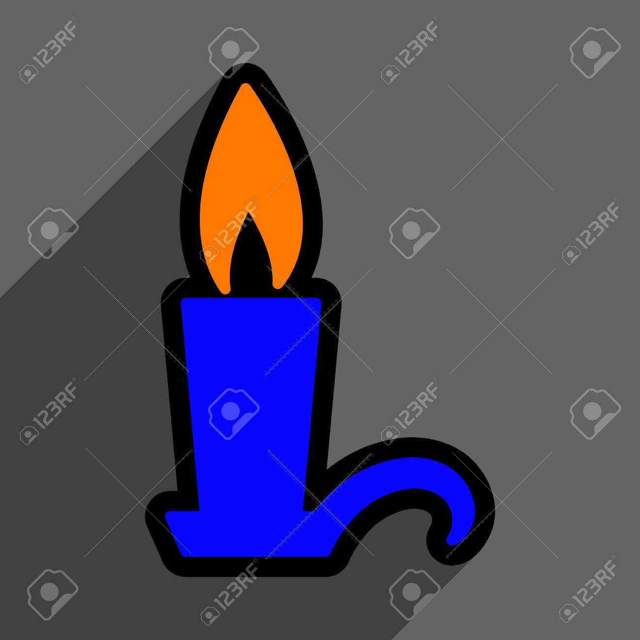 影アイコン燭台明るい背景を持つフラットのイラスト素材 ベクタ Image