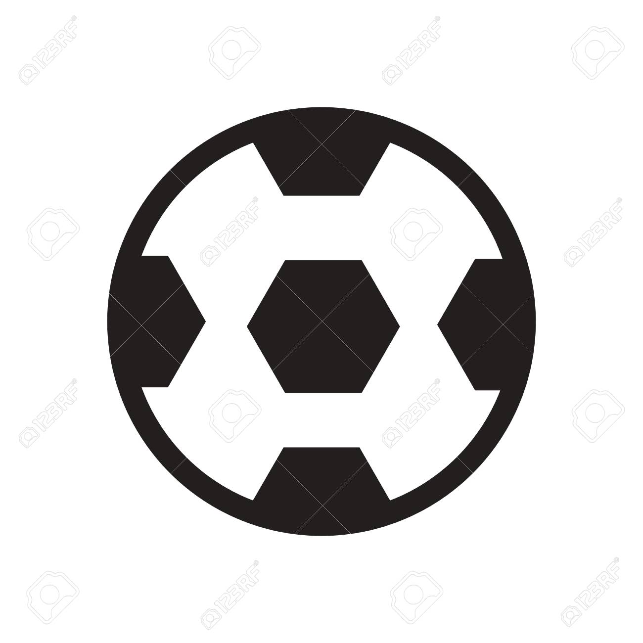 Balle Elegante De Football Noir Et Blanc Icone Clip Art Libres De Droits Vecteurs Et Illustration Image